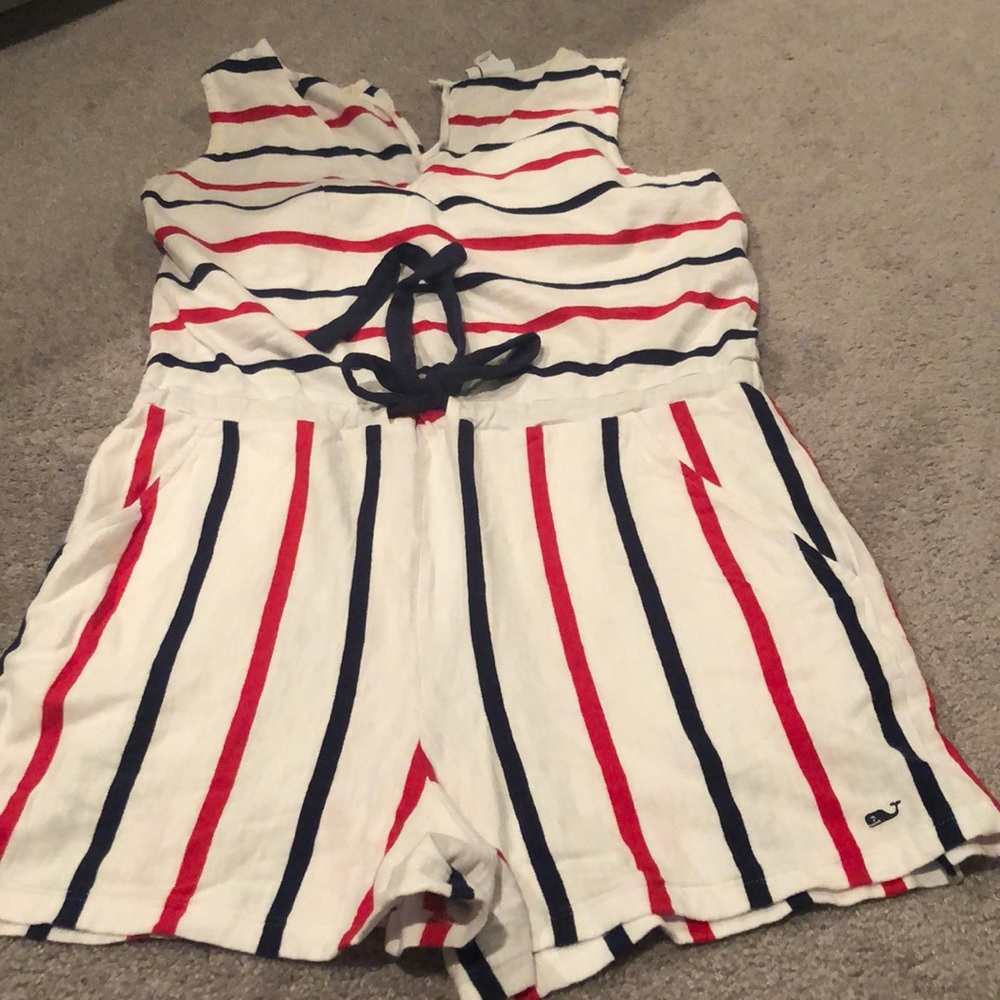 Vineyard Vines White, Red, and Blue Striped Mini Dress